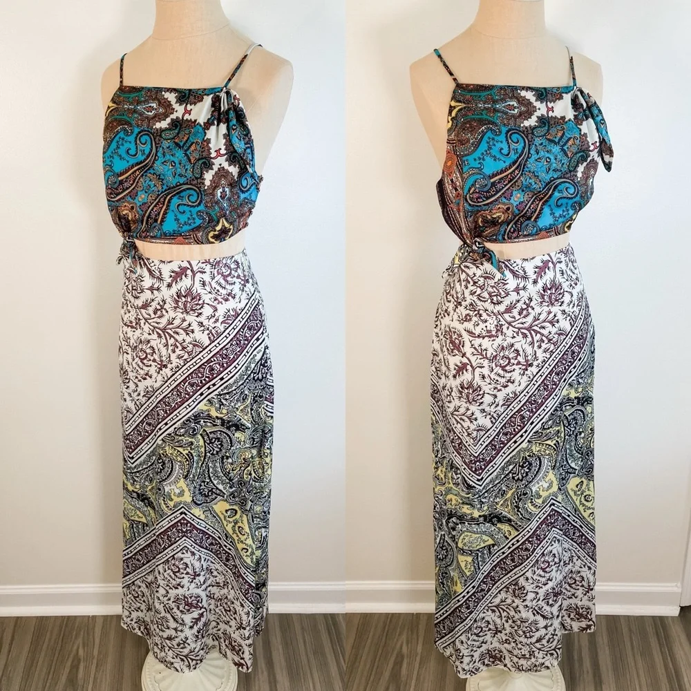 Free People Ingrid Midi Dress in Daylight Combo